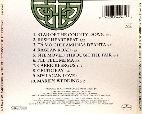 Van Morrison & The Chieftains : Irish Heartbeat (CD, Album)