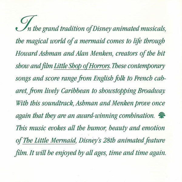 Various : The Little Mermaid (Original Motion Picture Soundtrack) (CD, Album)