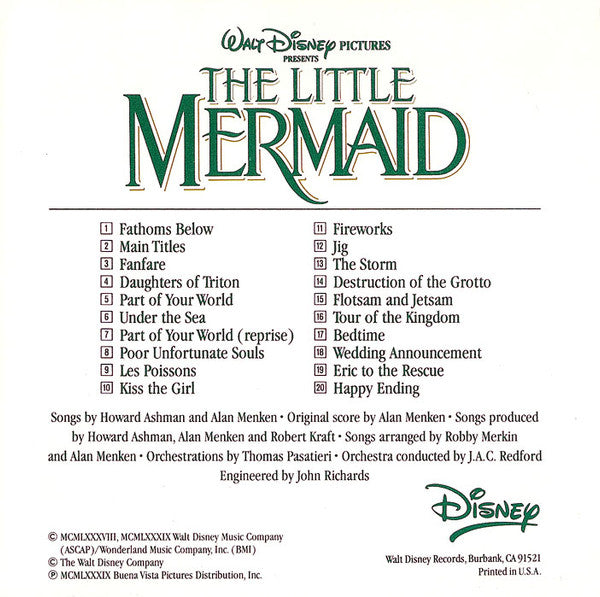 Various : The Little Mermaid (Original Motion Picture Soundtrack) (CD, Album)