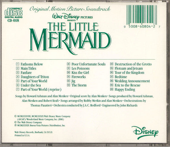 Various : The Little Mermaid (Original Motion Picture Soundtrack) (CD, Album)