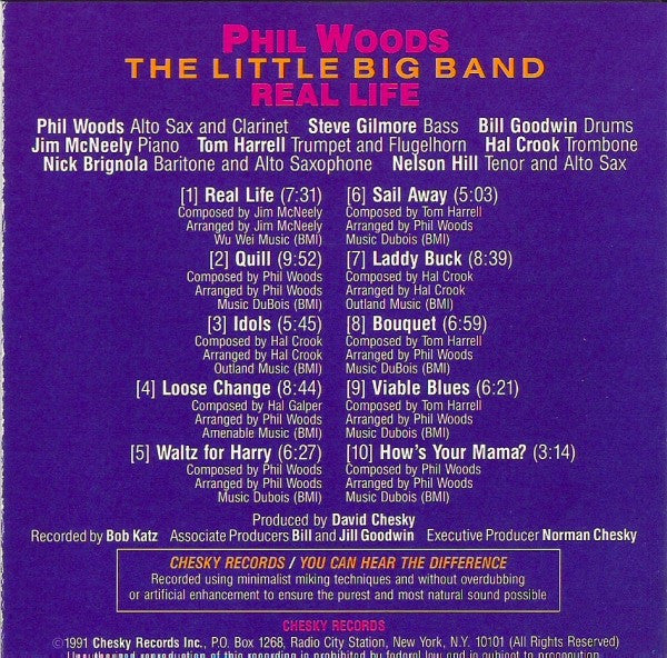 Phil Woods, Phil Woods' Little Big Band : Real Life (CD, Album)