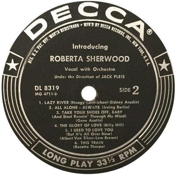 Roberta Sherwood : Introducing (LP, Album, Mono)