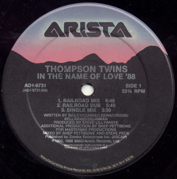 Thompson Twins : In The Name Of Love '88 (12", Single)