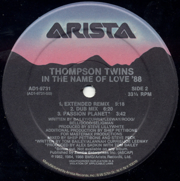 Thompson Twins : In The Name Of Love '88 (12", Single)