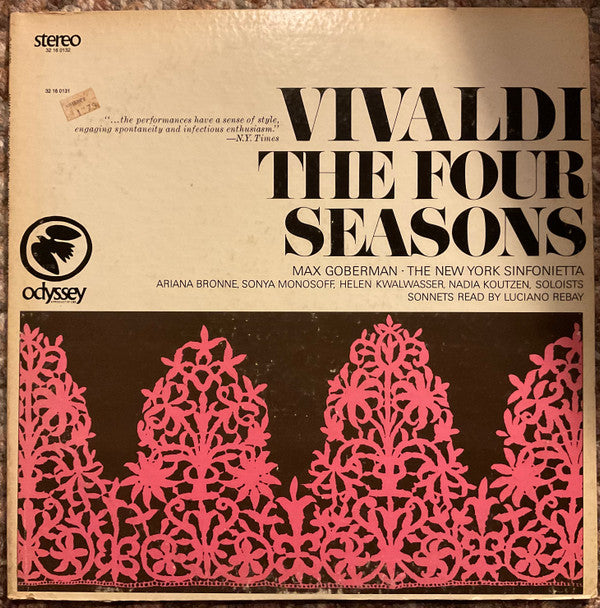 Vivaldi*, Max Goberman, New York Sinfonietta : The Four Seasons, Op. 8 (LP, Mono)