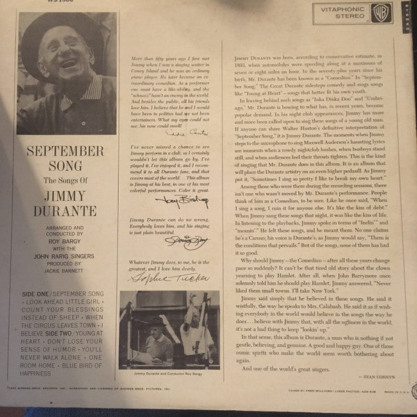 Jimmy Durante : September Song (LP, Album)