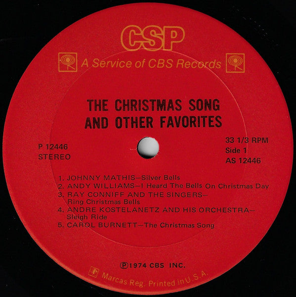 Various : The Christmas Song And Other Favorites (LP, Album, Comp)