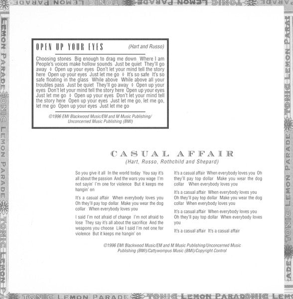 Tonic (2) : Lemon Parade (CD, Album, Club, RE, BMG)