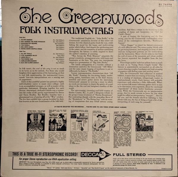 The Greenwoods : Folk Instrumentals (LP, Album)