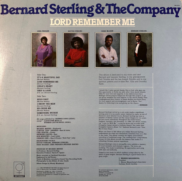 Bernard Sterling & The Company : Lord Remember Me (LP, Album)