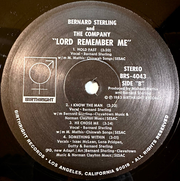 Bernard Sterling & The Company : Lord Remember Me (LP, Album)