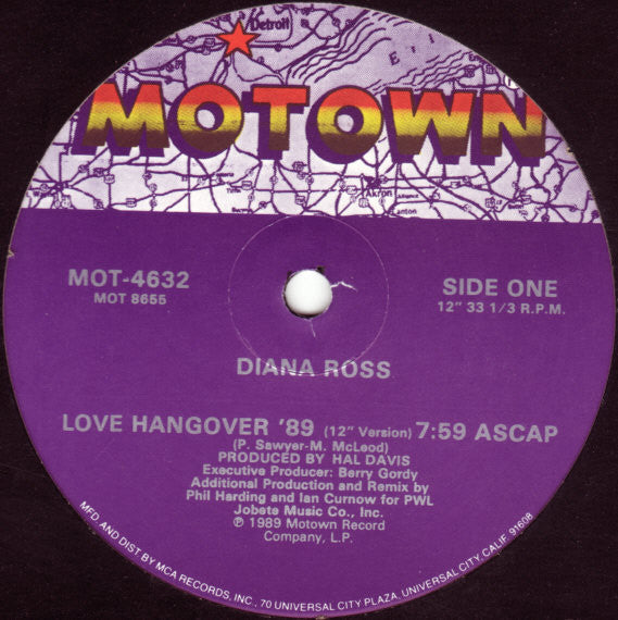 Diana Ross : Love Hangover '89 (12", Single)