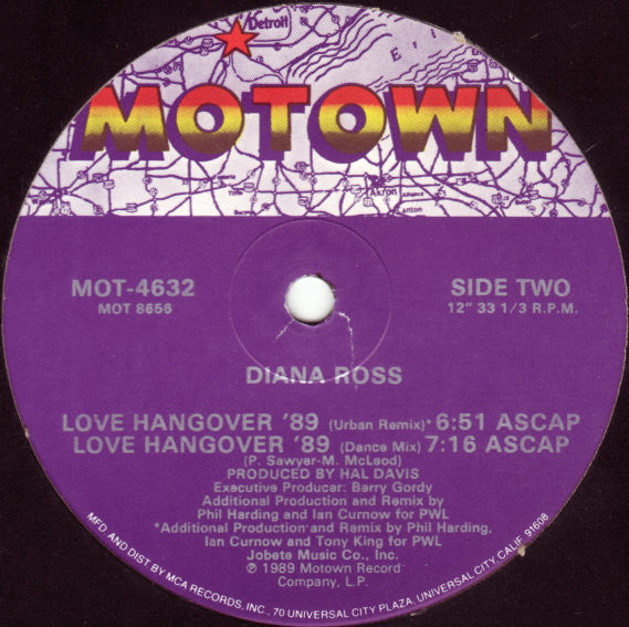 Diana Ross : Love Hangover '89 (12", Single)