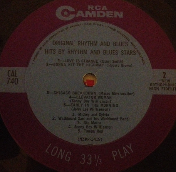 Various : Original Rhythm And Blues Hits By Rhythm And Blues Stars (LP, Comp, Mono)