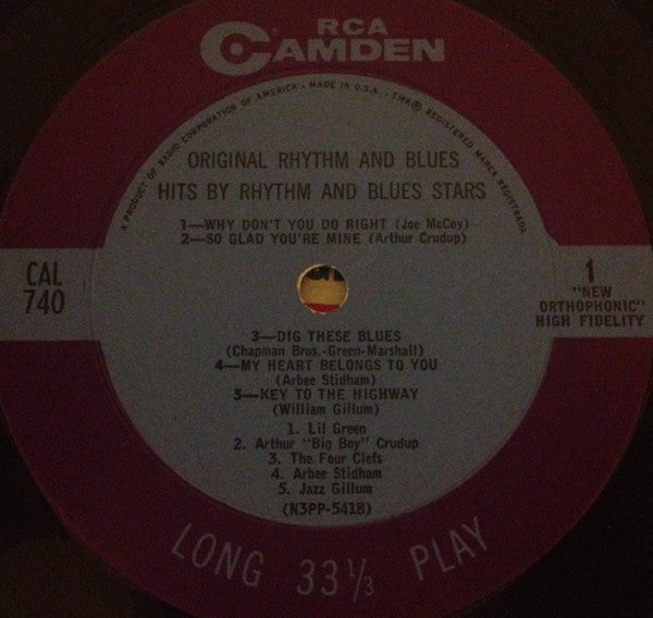 Various : Original Rhythm And Blues Hits By Rhythm And Blues Stars (LP, Comp, Mono)