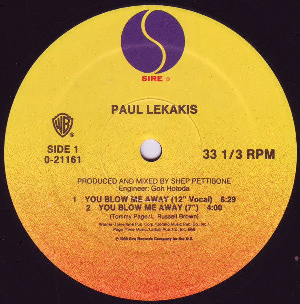Paul Lekakis : You Blow Me Away (12", Maxi)
