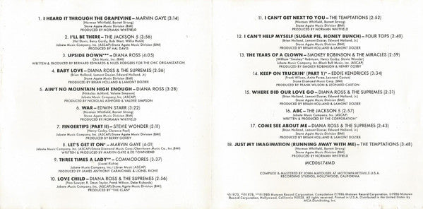 Various : Motown's Biggest Pop Hits: All #1 On Billboard's Charts (CD, Comp, Club, RE)