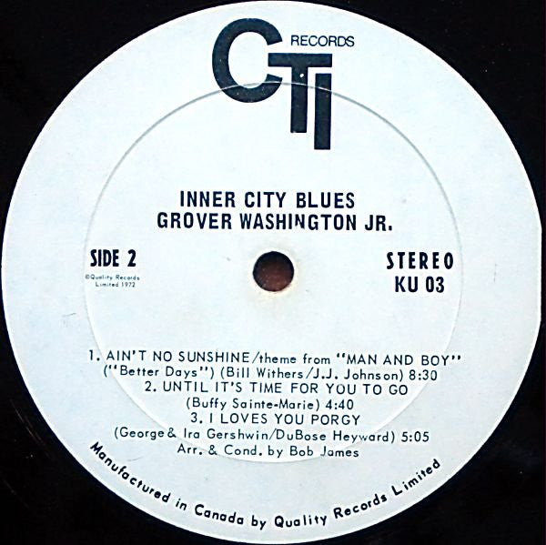Grover Washington, Jr. : Inner City Blues (LP, Album)