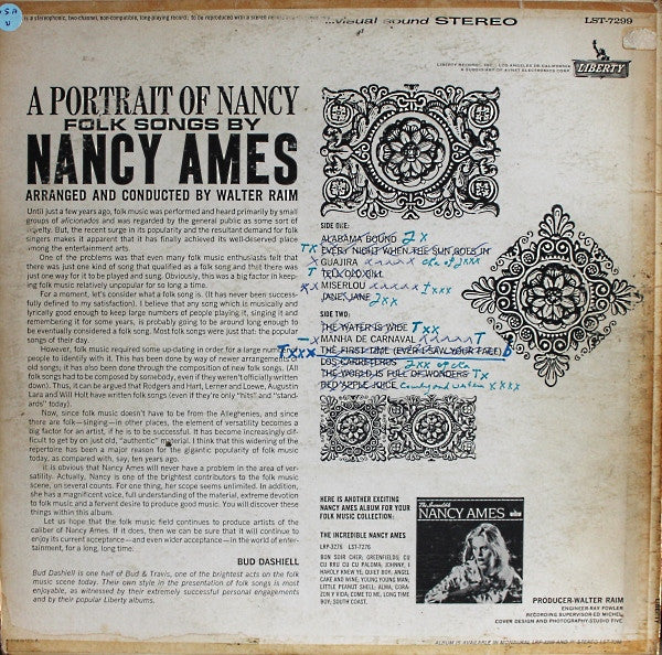 Nancy Ames : A Portrait Of Nancy (Folk Songs By Nancy Ames) (LP, Album)