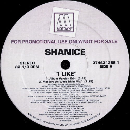 Shanice : I Like (12", Promo)