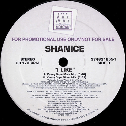 Shanice : I Like (12", Promo)