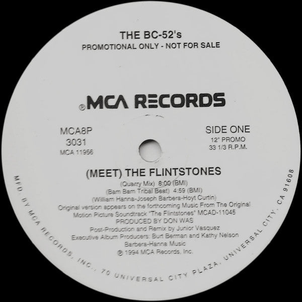 The BC-52's* : (Meet) The Flintstones (12", Single, Promo)