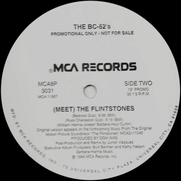 The BC-52's* : (Meet) The Flintstones (12", Single, Promo)