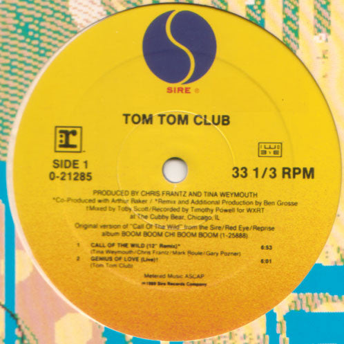 Tom Tom Club : Call Of The Wild (12", Maxi)