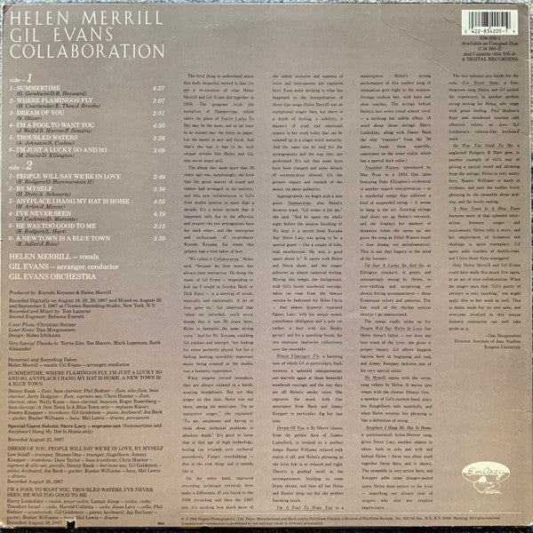 Helen Merrill - Gil Evans : Collaboration (LP, Album)