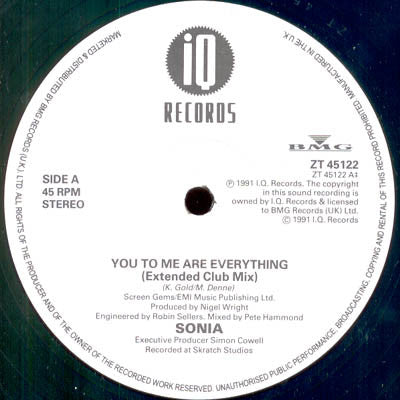 Sonia : You To Me Are Everything (12")