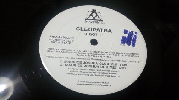 Cleopatra : U Got It (12", Promo)