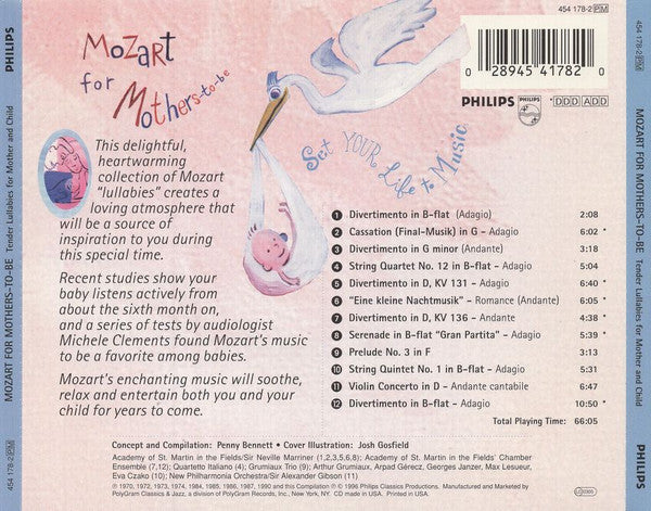 Various : Mozart For Mothers-To-Be (Tender Lullabies For Mother And Child) (CD, Comp)