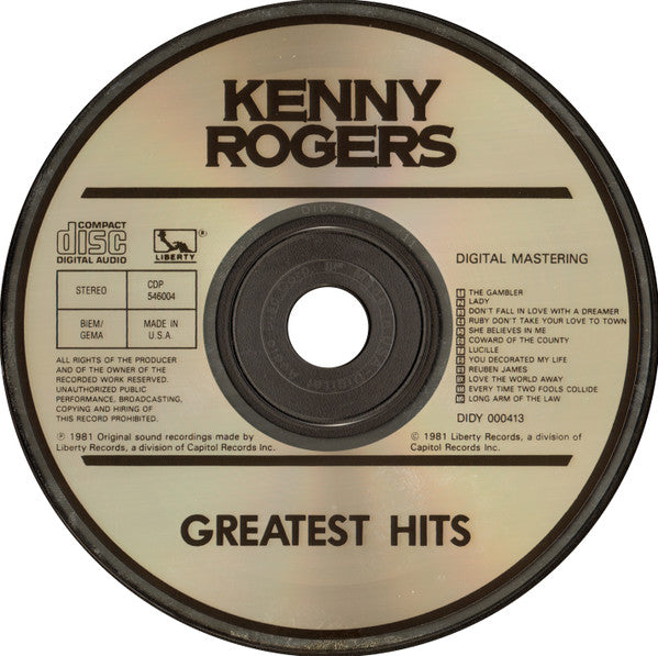 Kenny Rogers : Greatest Hits (CD, Comp, Club, Dig)