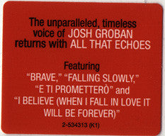 Josh Groban : All That Echoes (CD, Album)
