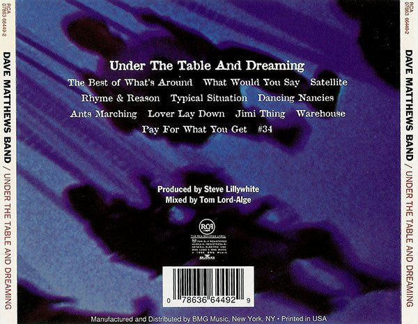 Dave Matthews Band : Under The Table And Dreaming (CD, Album)