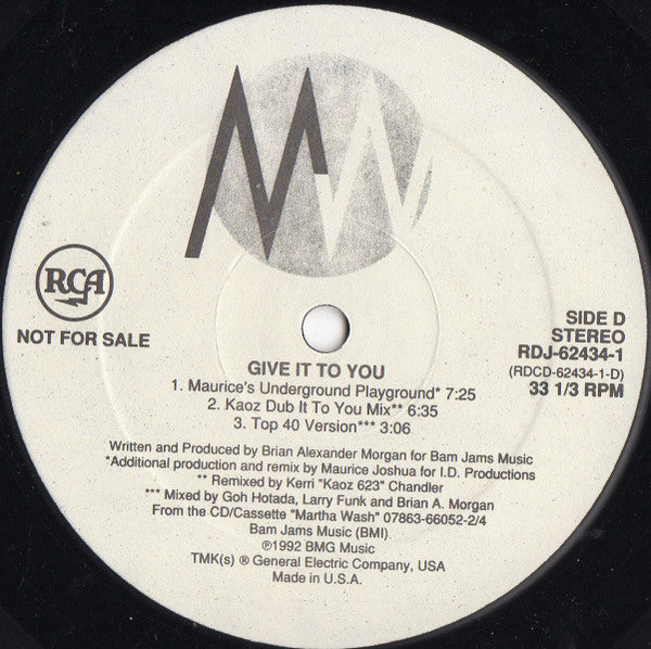 Martha Wash : Give It To You (2x12", Promo)