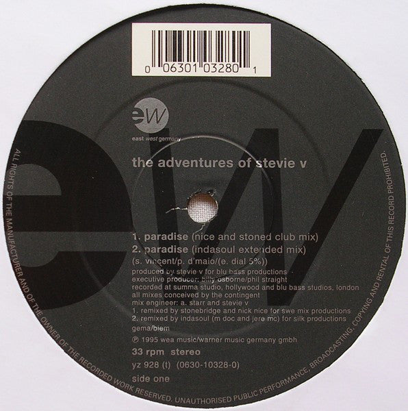 Adventures Of Stevie V. : Paradise (12")