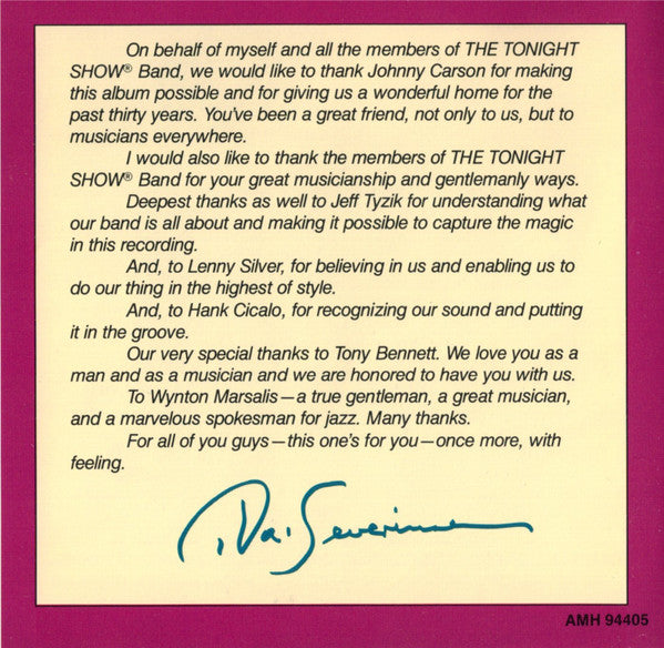 Doc Severinsen & The Tonight Show Band : Once More... With Feeling! (CD, Album)