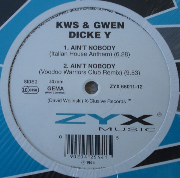 KWS* & Gwen Dickey : Ain't Nobody (12")