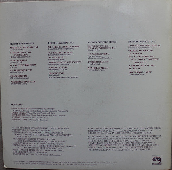 Cleo Laine : Cleo At Carnegie, The 10th Anniversary Concert (2xLP, Album)