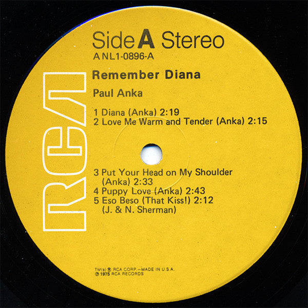 Paul Anka : Remember Diana (LP, Comp)