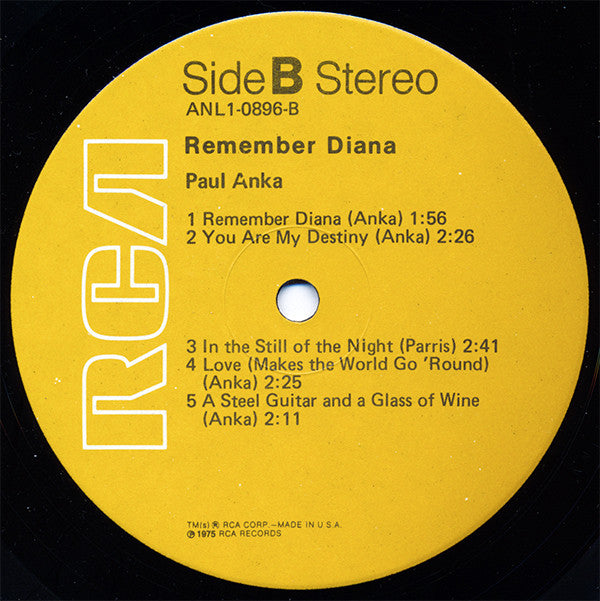 Paul Anka : Remember Diana (LP, Comp)