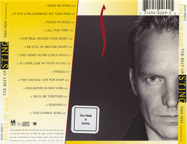 Sting : Fields Of Gold: The Best Of Sting 1984 - 1994 (CD, Comp, RM)