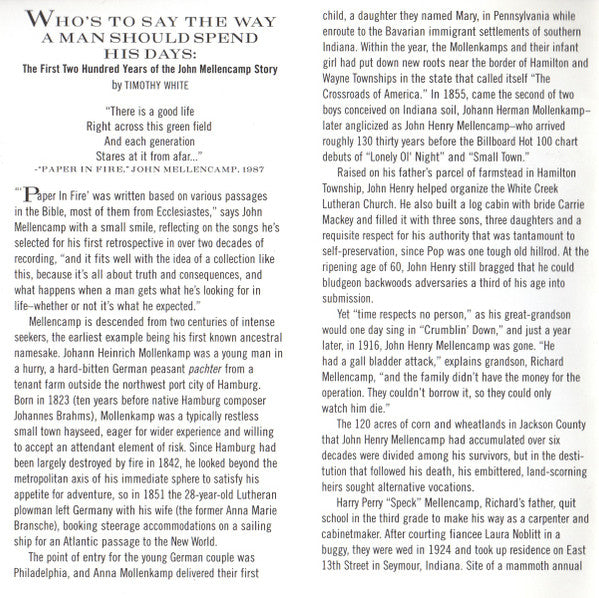 John Mellencamp* : The Best That I Could Do (1978-1988) (CD, Comp, Club, PMD)