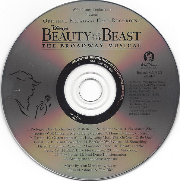 Alan Menken / Howard Ashman / Tim Rice : Beauty And The Beast - The Broadway Musical (Original Broadway Cast Recording) (CD, Album)