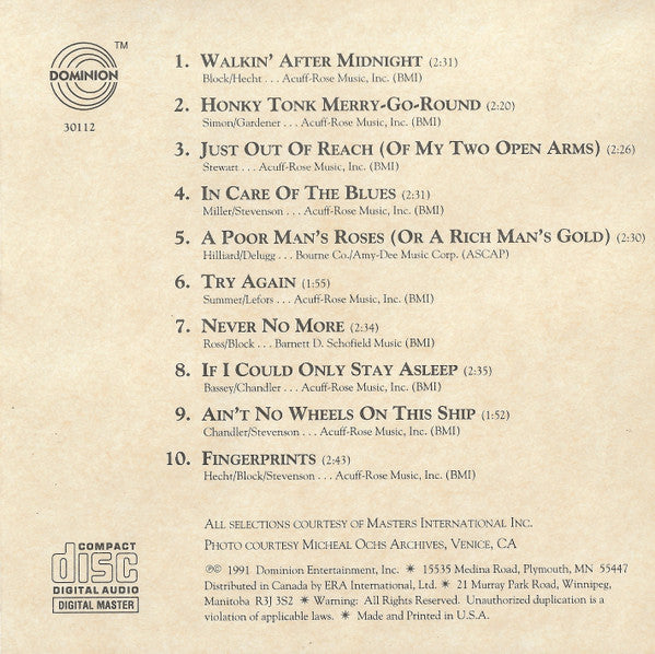 Patsy Cline : Country Spotlight (CD, Comp)