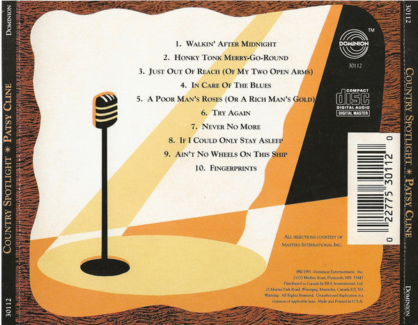 Patsy Cline : Country Spotlight (CD, Comp)