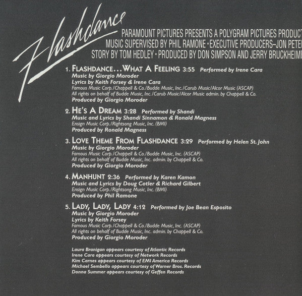Various : Flashdance (Original Soundtrack From The Motion Picture) (CD, Album, RM)