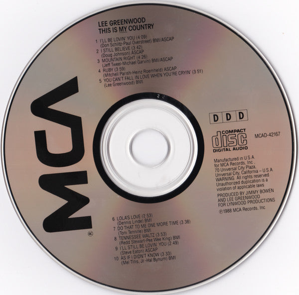 Lee Greenwood : This Is My Country (CD, Album)