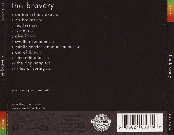 The Bravery : The Bravery (CD, Album, Enh)